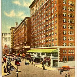 1930-1945 Henry Grady Hotel Atlanta GA Tichnor Bros Linen Postcard